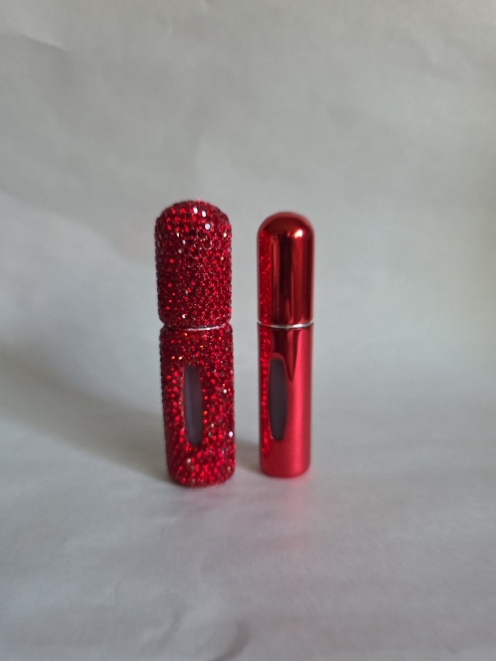 Red Travel Perfume Atomizer Set - 2 Mini Refillable Bottles